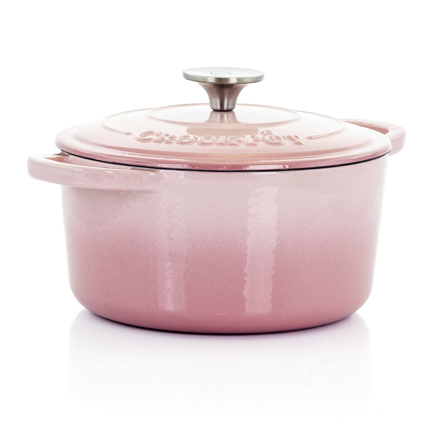 Crock-Pot Artisan 2 Piece 3 Quarts Enamled Cast Iron Dutch Oven in Blush Pink W2B
