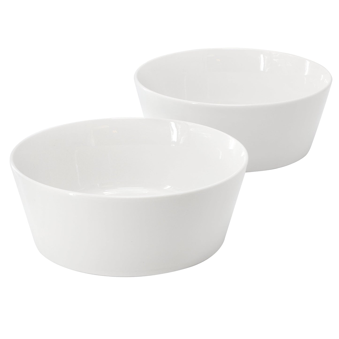 Gibson Home 2 Piece 6.75 Inch Round Fine Ceramic Side Bowl Sets in White W2B