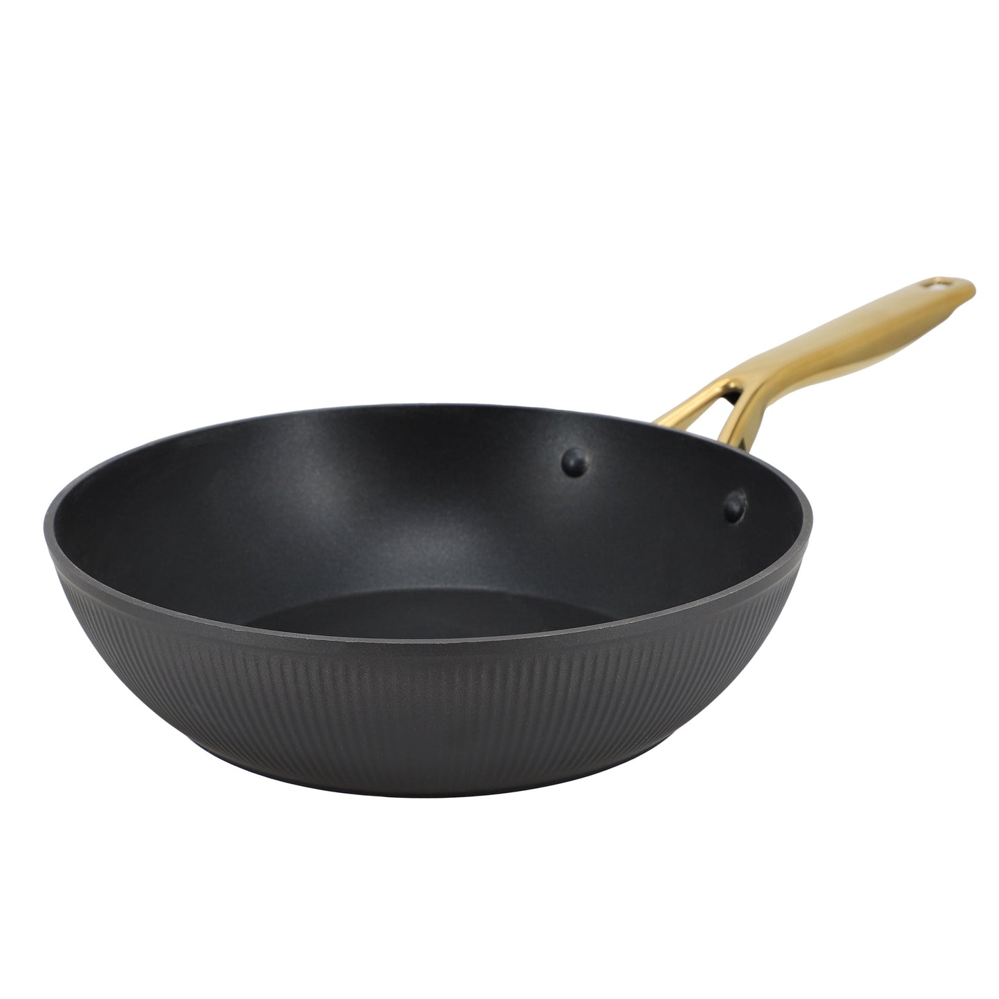 Oster Abbottsford 11 Inch Nonstick Round Aluminum Wok in Black W2B