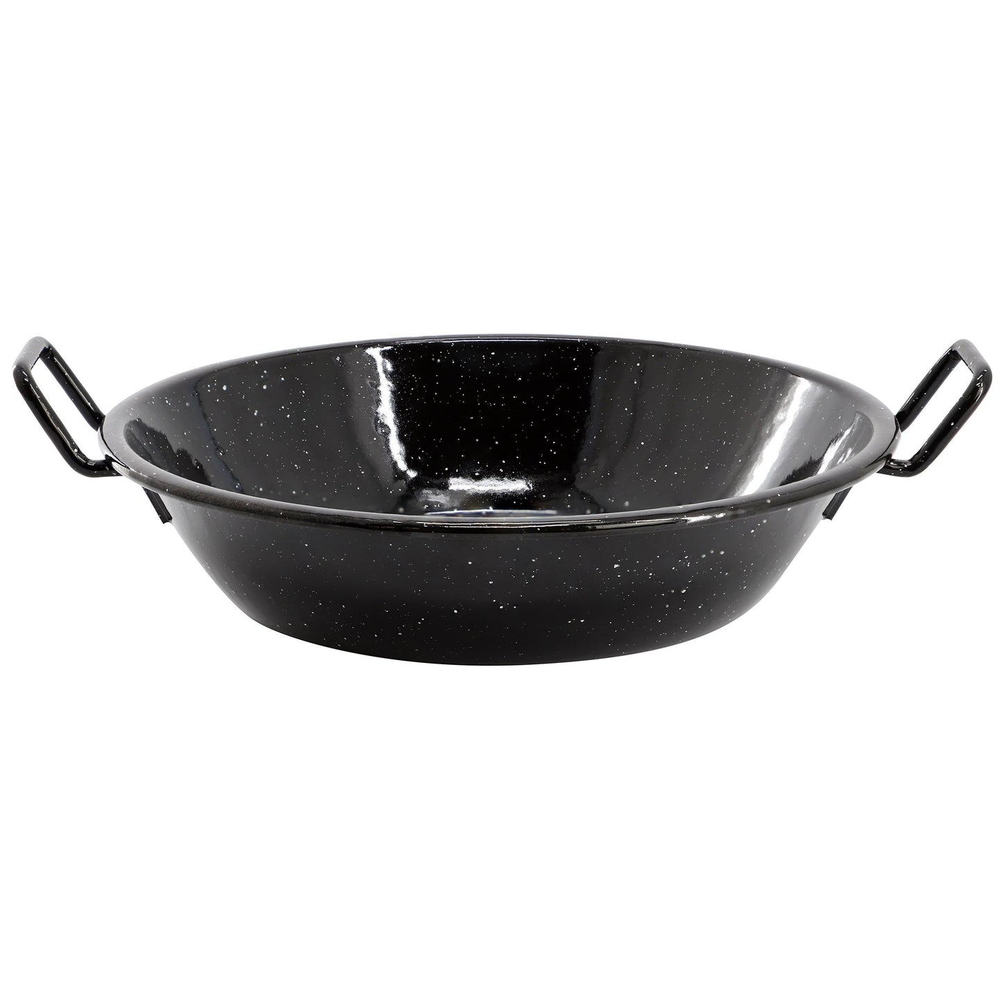 Oster Castillo 9.5 Inch Enameled Steel Paella Pan in Speckled Black W2B