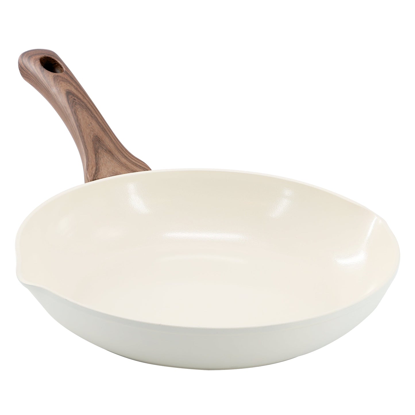 Oster Amberg Choice 9.5 Inch Ceramic Nonstick Forged Aluminum Frying Pan in Off-White W2B