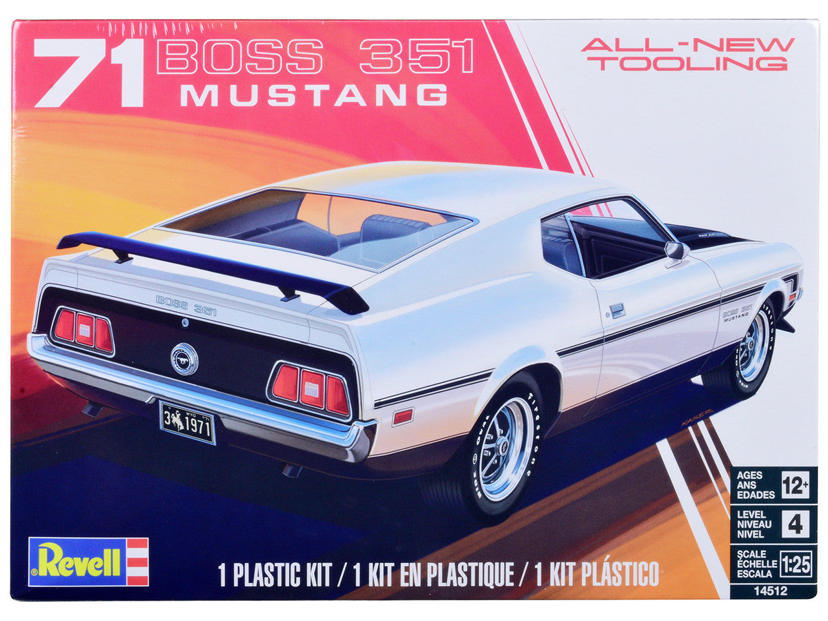 Level 4 Model Kit 1971 Ford Mustang Boss 351 1/25 Scale Model by Revell Revell