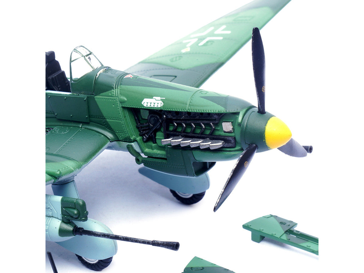 Junkers Ju 87G1 Stuka Bomber Aircraft "10.(Pz)/SG 2 Immelmann GS+MH Dubno Ukraine" (1944) German Luftwaffe "Wing" Series 1/72 Diecast Model by Panzerkampf Panzerkampf