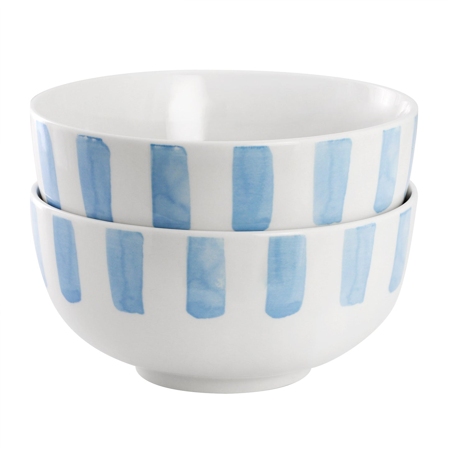 Gibson Home Pacific Waves 2 Piece Fine Ceramic Cereal Bowl Set in Blue W2B