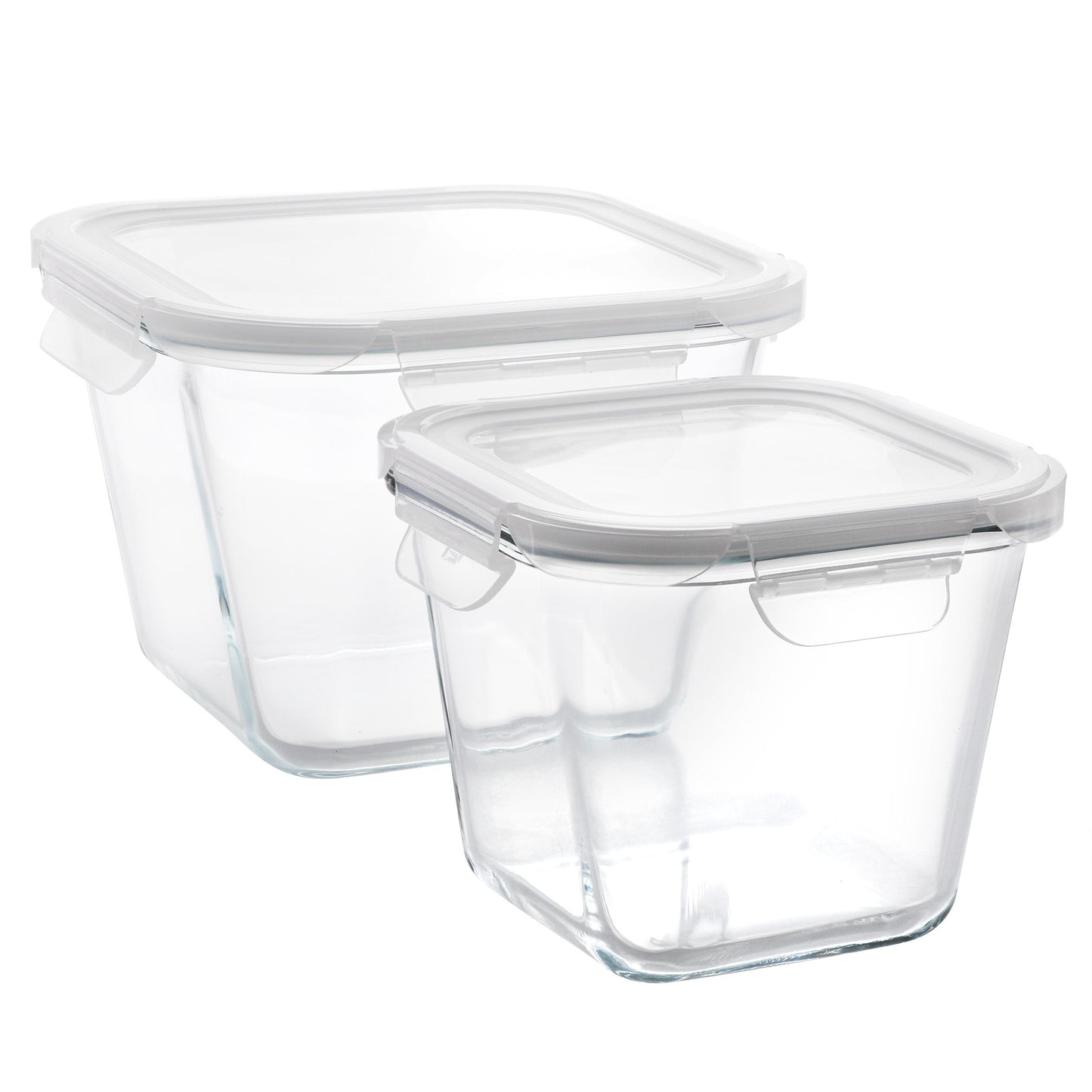 Gibson Home House Specials 4 Piece Borosilicate Glass Square Storage Container Set with Snap Lids W2B