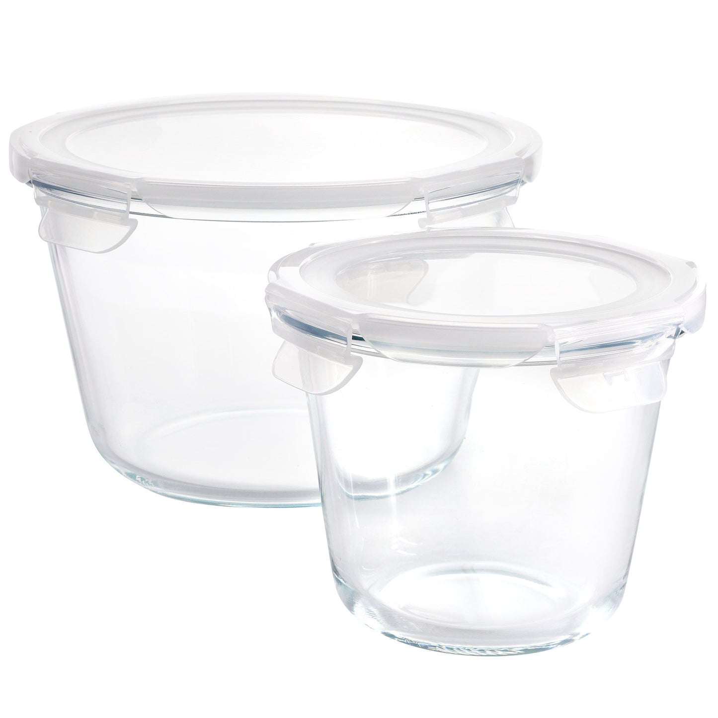 Gibson Home House Specials 4 Piece Borosilicate Glass Round Storage Container Set with Snap Lids W2B