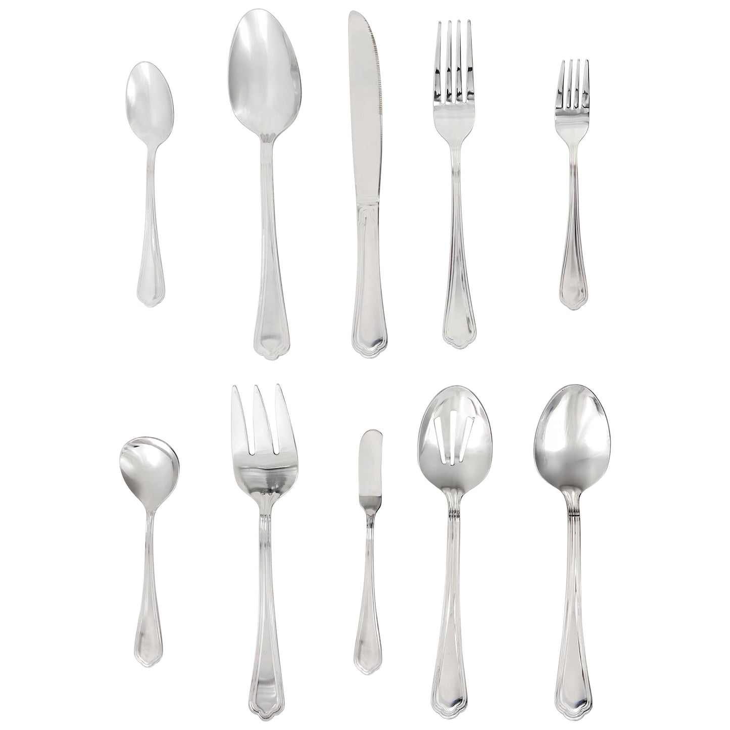Gibson Home Aberdeen Court 45 Piece Stainless Steel Flatware and Serving Set W2B