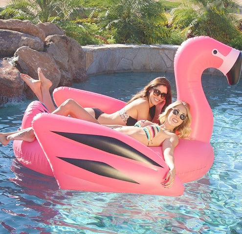 Environmental protection thickening 190CM with cup holder cup hole rope buckle inflatable flamingo powder swan floating row mount CJD