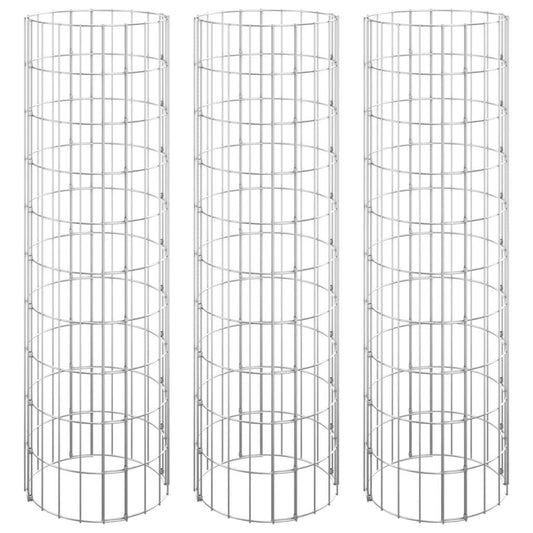 Circular Gabion Raised Beds 3 pcs Galvanized Steel 11.8"x39.4" W2B