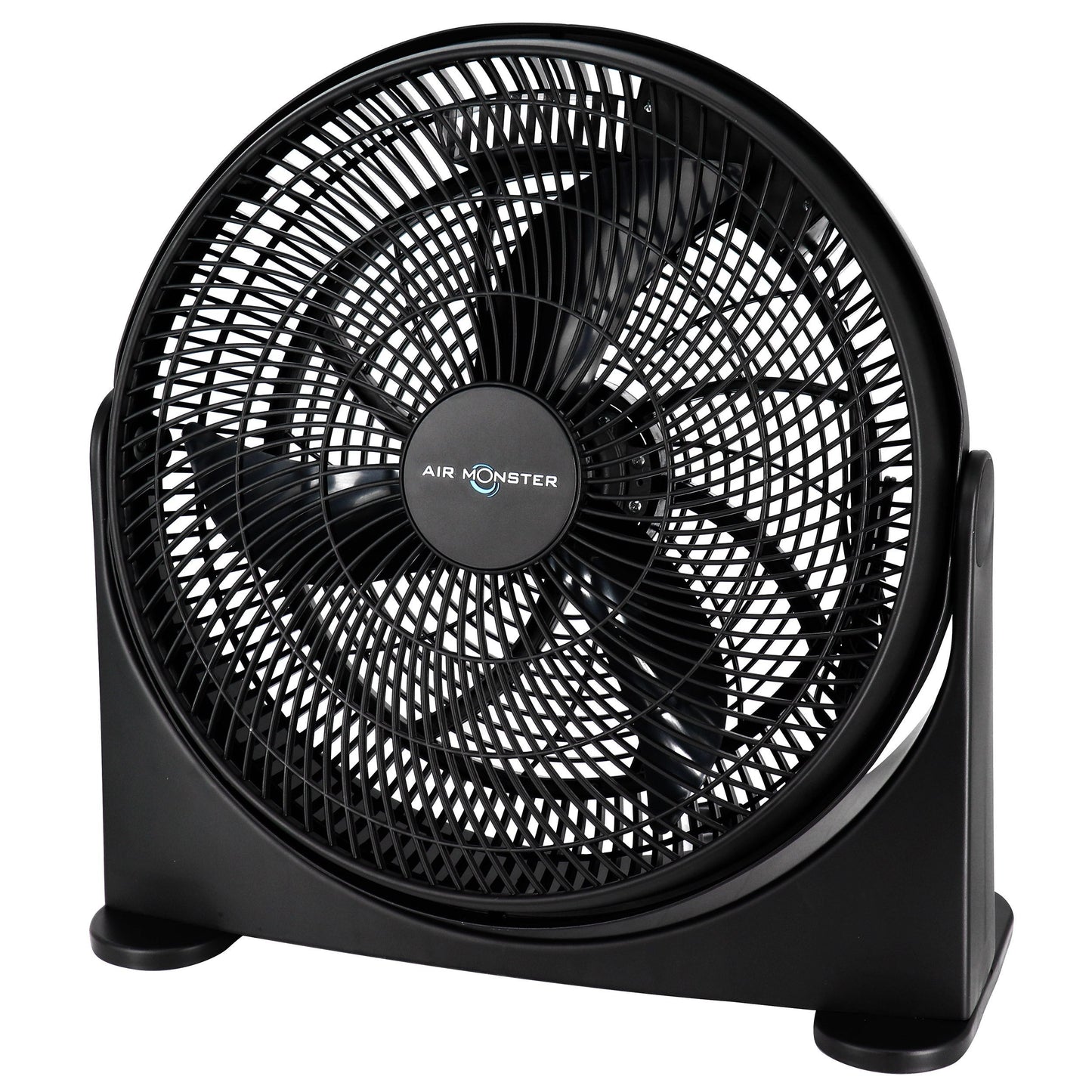 Air Monster 16 Inch Air Circulator 3 Speed Adjustable Angle Floor Fan in Black W2B