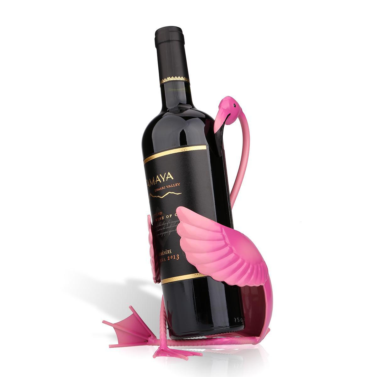 Flamingo wine rack wrought iron CJD