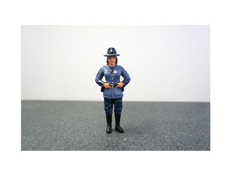 State Trooper Sharon Figure For 1:18 Diecast Model Cars by American Diorama American Diorama