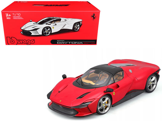 Ferrari Daytona SP3 Red with Black Top "Signature Series" 1/18 Diecast Model Car by Bburago Bburago