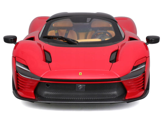 Ferrari Daytona SP3 Red with Black Top "Signature Series" 1/18 Diecast Model Car by Bburago