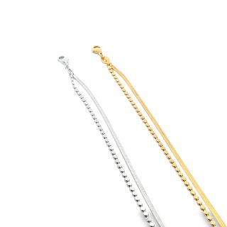 Herringbone & Disc Bracelet MIA Jewelry