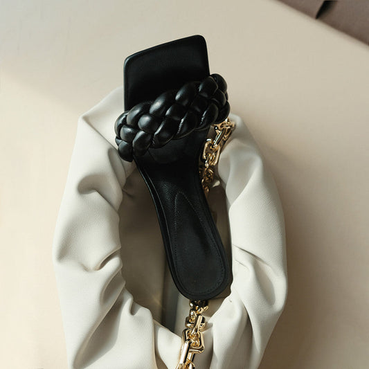 Square head thin heel sandals LadyShow.Store