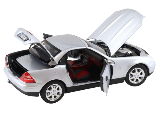 1996 Mercedes-Benz SLK Convertible Brilliant Silver Metallic 1/18 Diecast Model Car by Norev-1