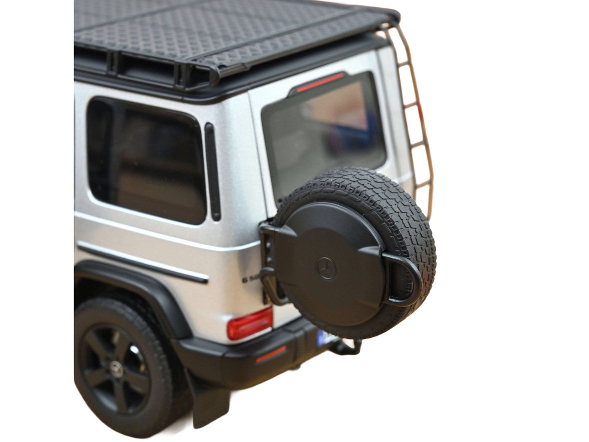2024 Mercedes-Benz G-Class Professional Iridium Silver Metallic with Black Top and Roof Rack 1/18 Diecast Model Car by Norev Norev
