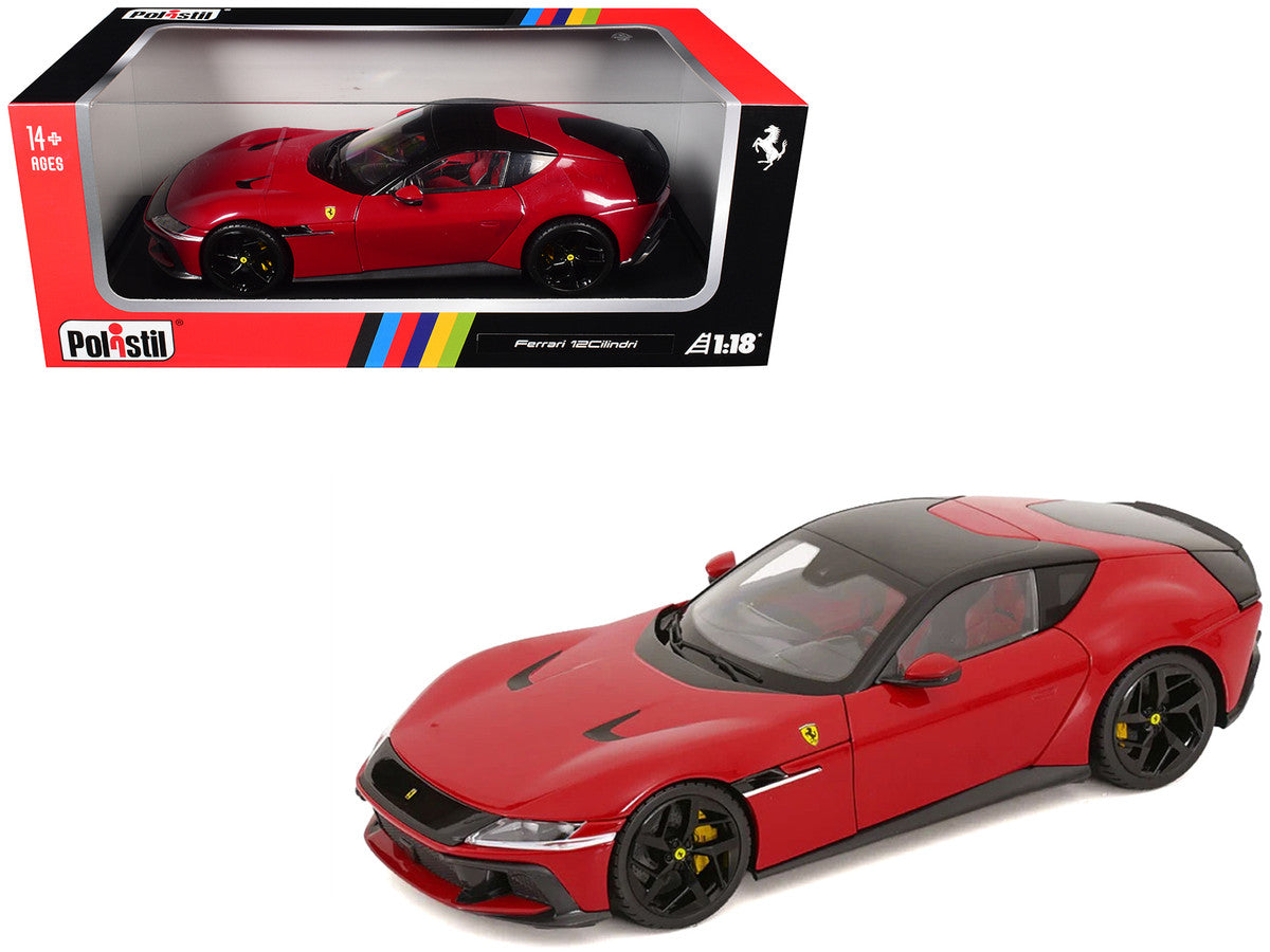 2024 Ferrari 12Cilindri Rosso Corsa Red with Black Top 1/18 Diecast Model Car by Polistil-4