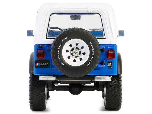 1978 Jeep CJ-7 Renegade Captain Blue Metallic with White Top "Artisan Collection" Series 1/18 Diecast Model Car by Greenlight Greenlight