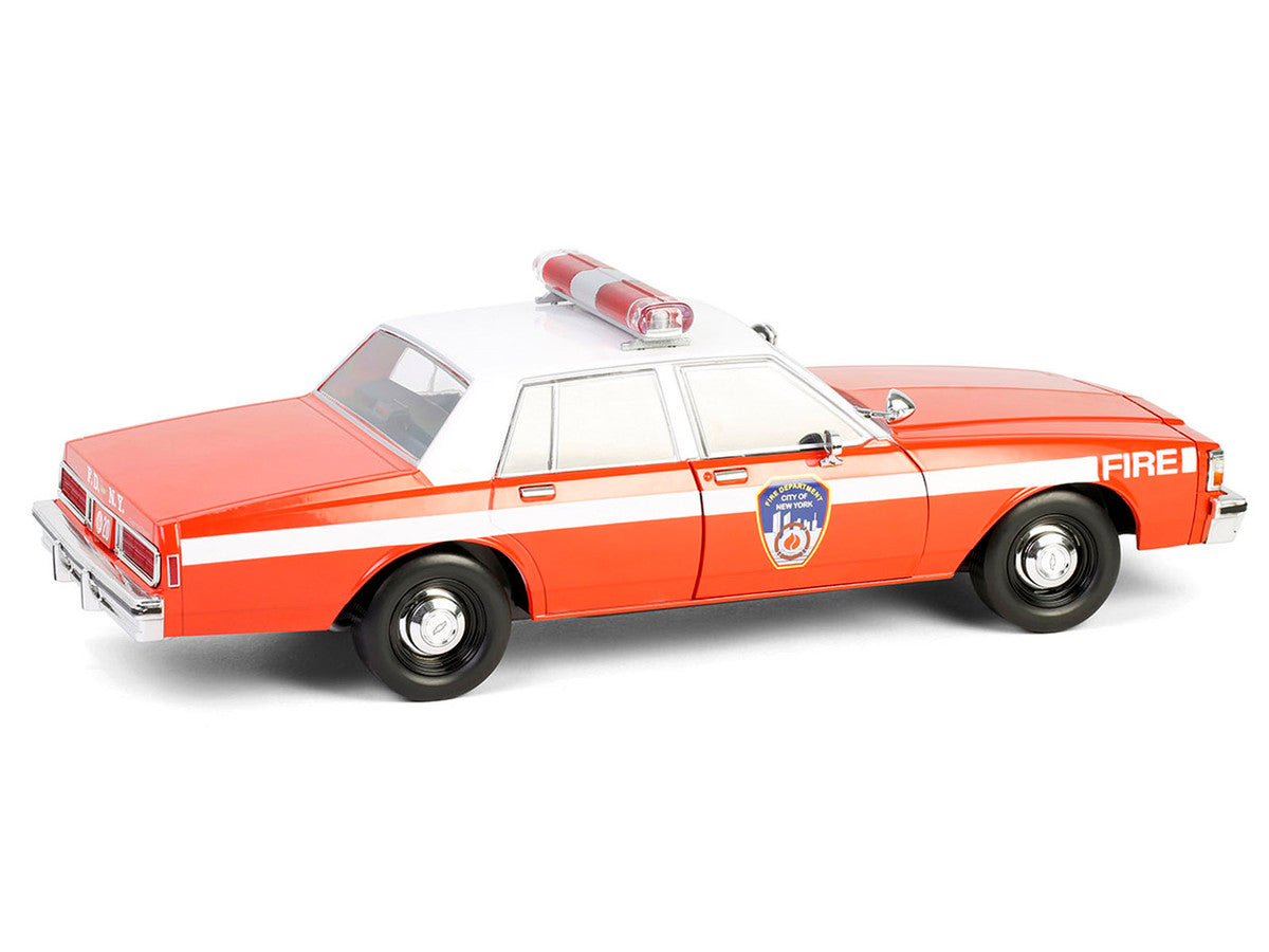 1987 Chevrolet Caprice 9C1 "FDNY (The Official Fire Department City of New York)" Red with White Top and Stripes "Artisan Collection" 1/18 Diecast Model Car by Greenlight Greenlight