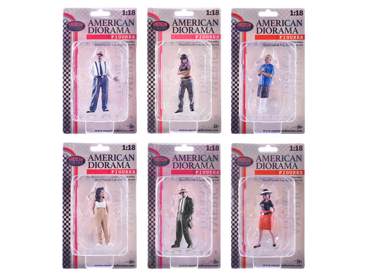 "Hanging Out 3" 6 piece Figure Set for 1/18 Scale Models by American Diorama American Diorama