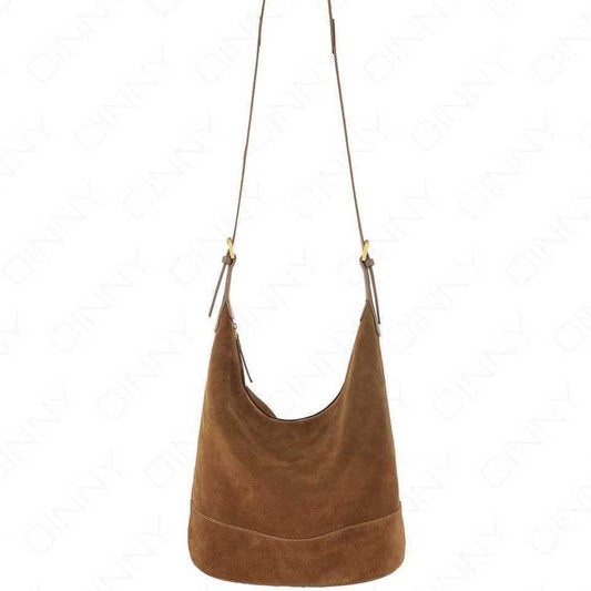 Retro Laid-back Suede Bucket A Versatile Slouchy Commuter Shoulder Or Crossbody Bag Accent Plus