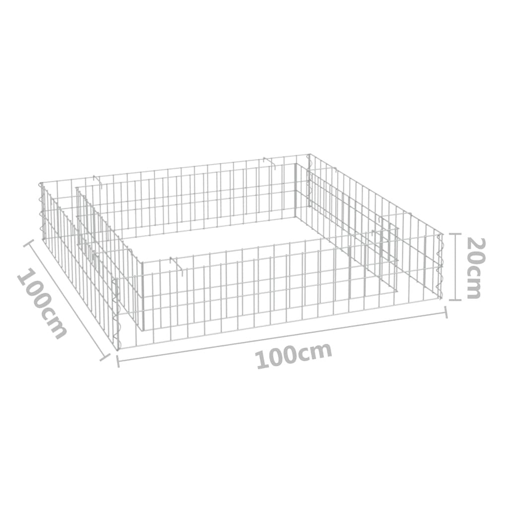 Gabion Raised Bed Galvanized Steel 39.4"x39.4"x7.9 W2B