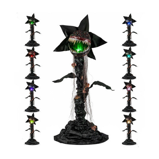 6.2 ft Animated Halloween Man-Eater Plant with Color-changing LEDs W2B