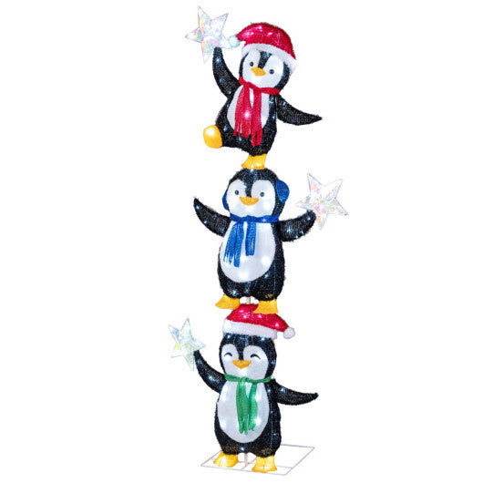 6 ft Pre-lit Penguin Christmas Yard Decoration for Holiday Decor W2B