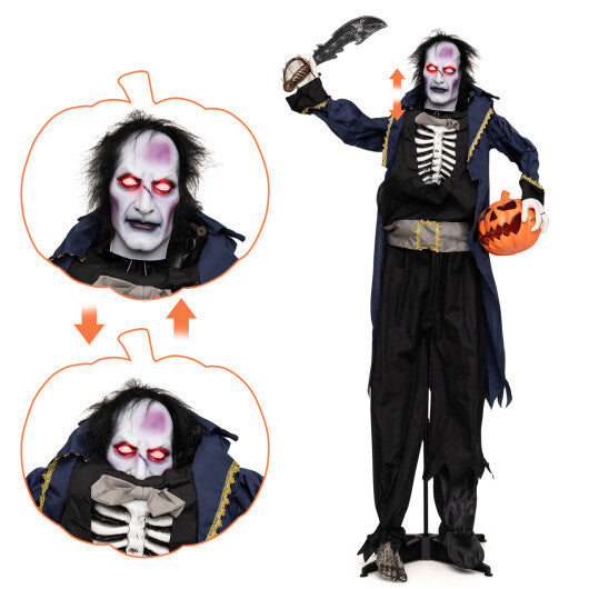 6 ft Animated Halloween Vampire Pirate Decoration with Pop-up Head W2B