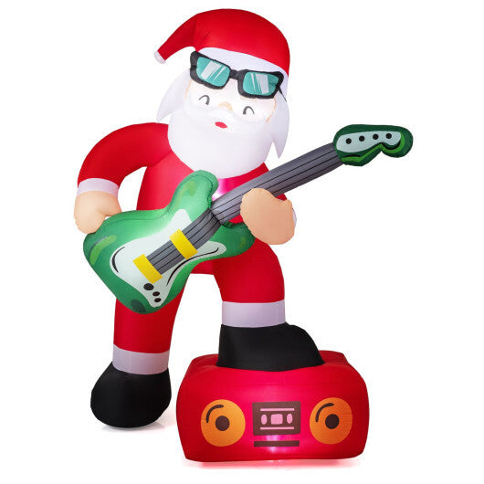 8 FT Christmas Inflatable Decoration Santa Claus Plays Guitar W2B