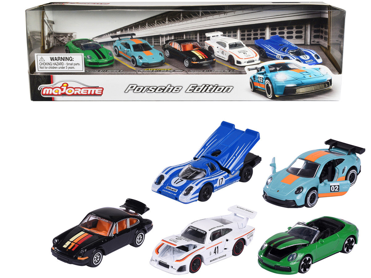 Porsche Edition (2023) 5 piece Set 1/64 Diecast Model Cars by Majorette Majorette