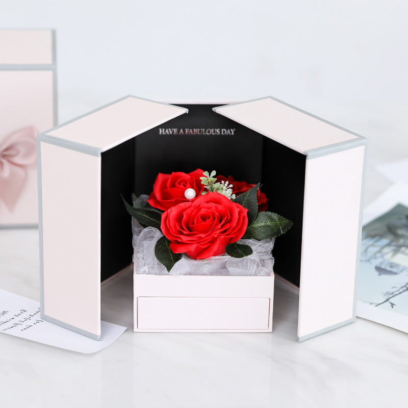 Creative Rose Jewelry Gift Box For Christmas And Valentine's Day CJD