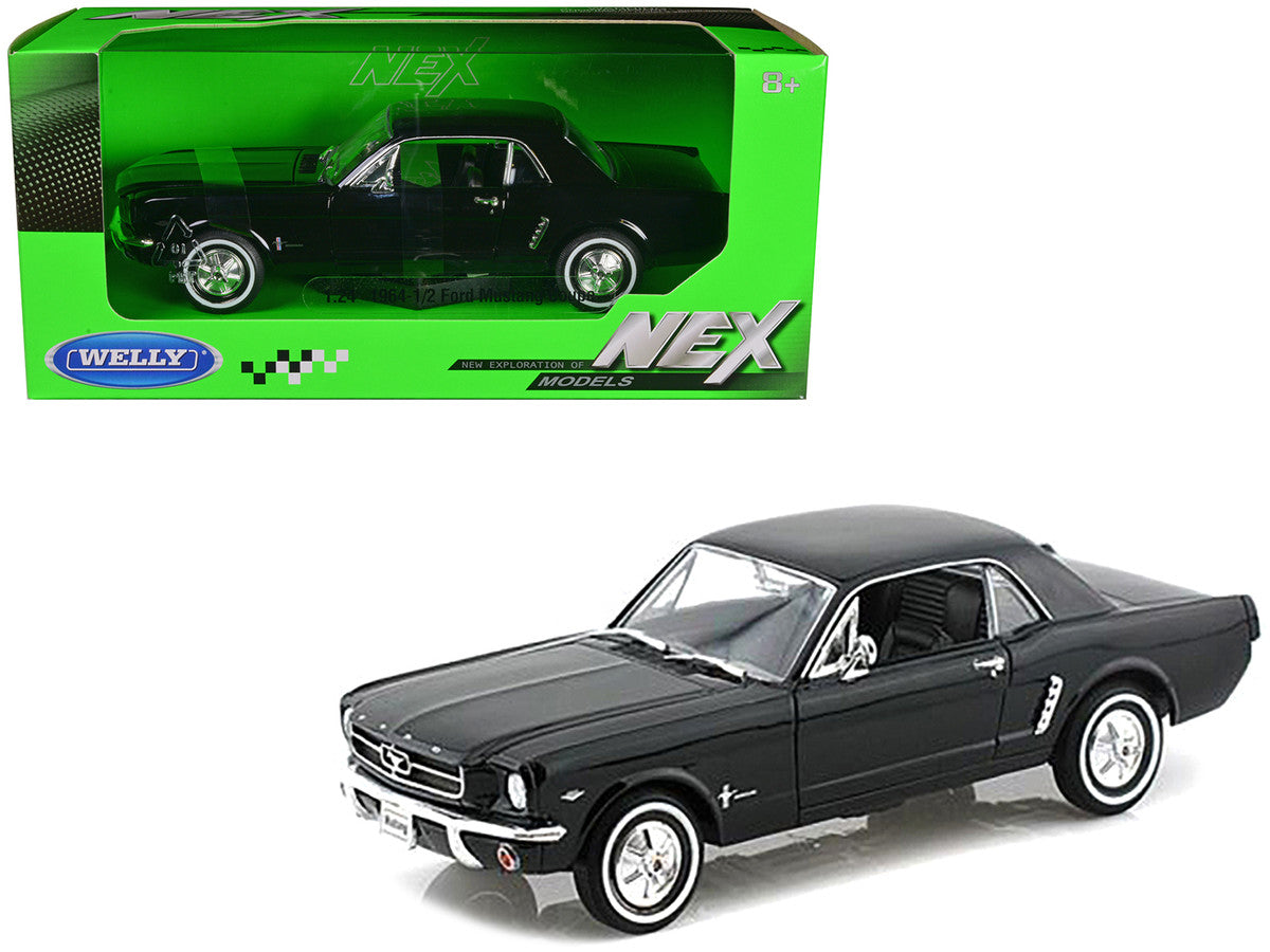1964 1/2 Ford Mustang Coupe Hard Top Black 1/24 Diecast Model Car by Welly Welly