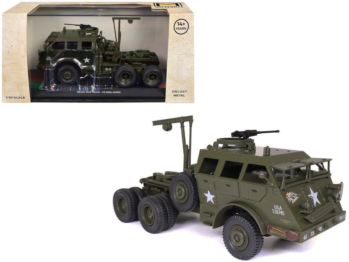 Pacific M26 Tractor Olive Drab "United States Army" 1/43 Diecast Model by Militaria Die Cast Militaria Die Cast