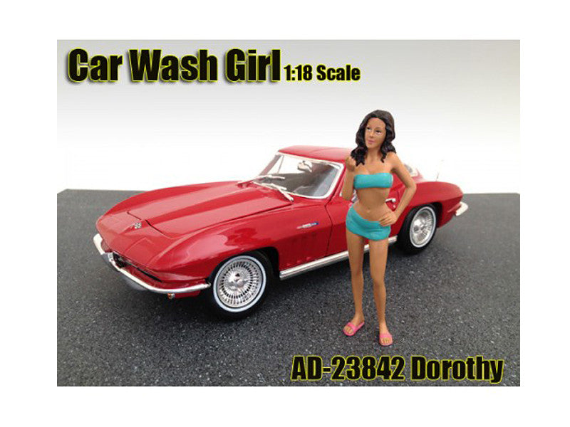 Car Wash Girl Dorothy Figurine for 1/18 Scale Models by American Diorama American Diorama