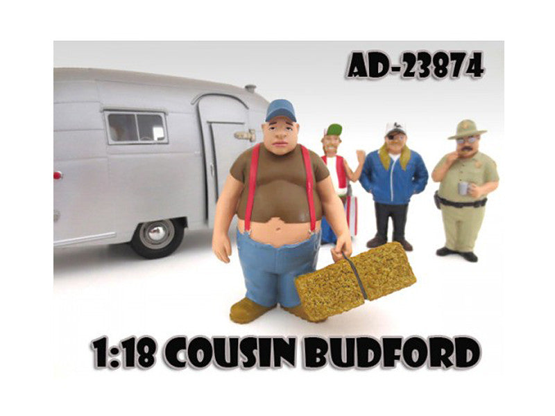 Cousin Budford "Trailer Park" Figure For 1:18 Scale Diecast Model Cars by American Diorama American Diorama