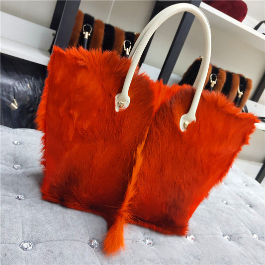 European And American Fashion Minimalist Cowhide Handle Handbag CJD