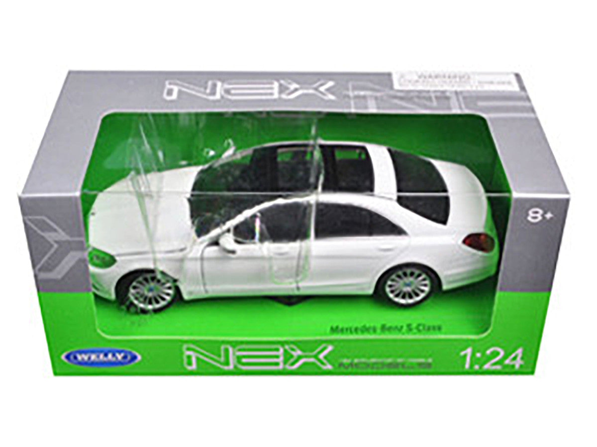 Mercedes Benz S Class with Sunroof White "NEX Models" 1/24 Diecast Model Car by Welly Welly