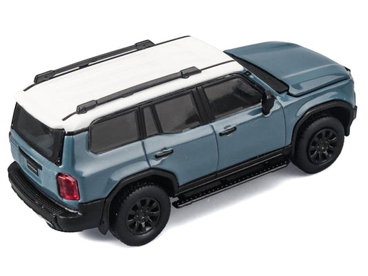 Toyota Land Cruiser 250 Blue with White Top 1/64 Diecast Model Car by Trends Hobby Trends Hobby