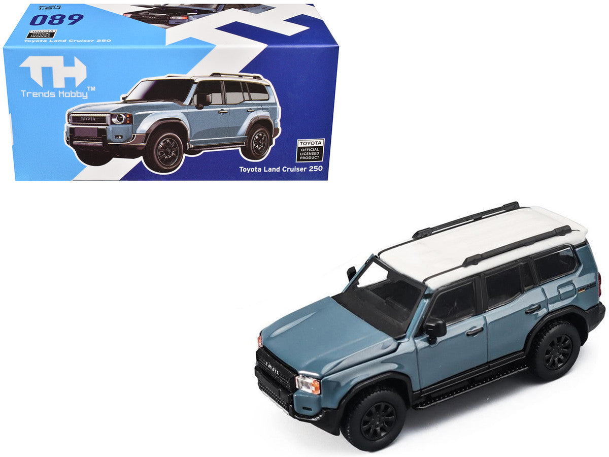 Toyota Land Cruiser 250 Blue with White Top 1/64 Diecast Model Car by Trends Hobby Trends Hobby
