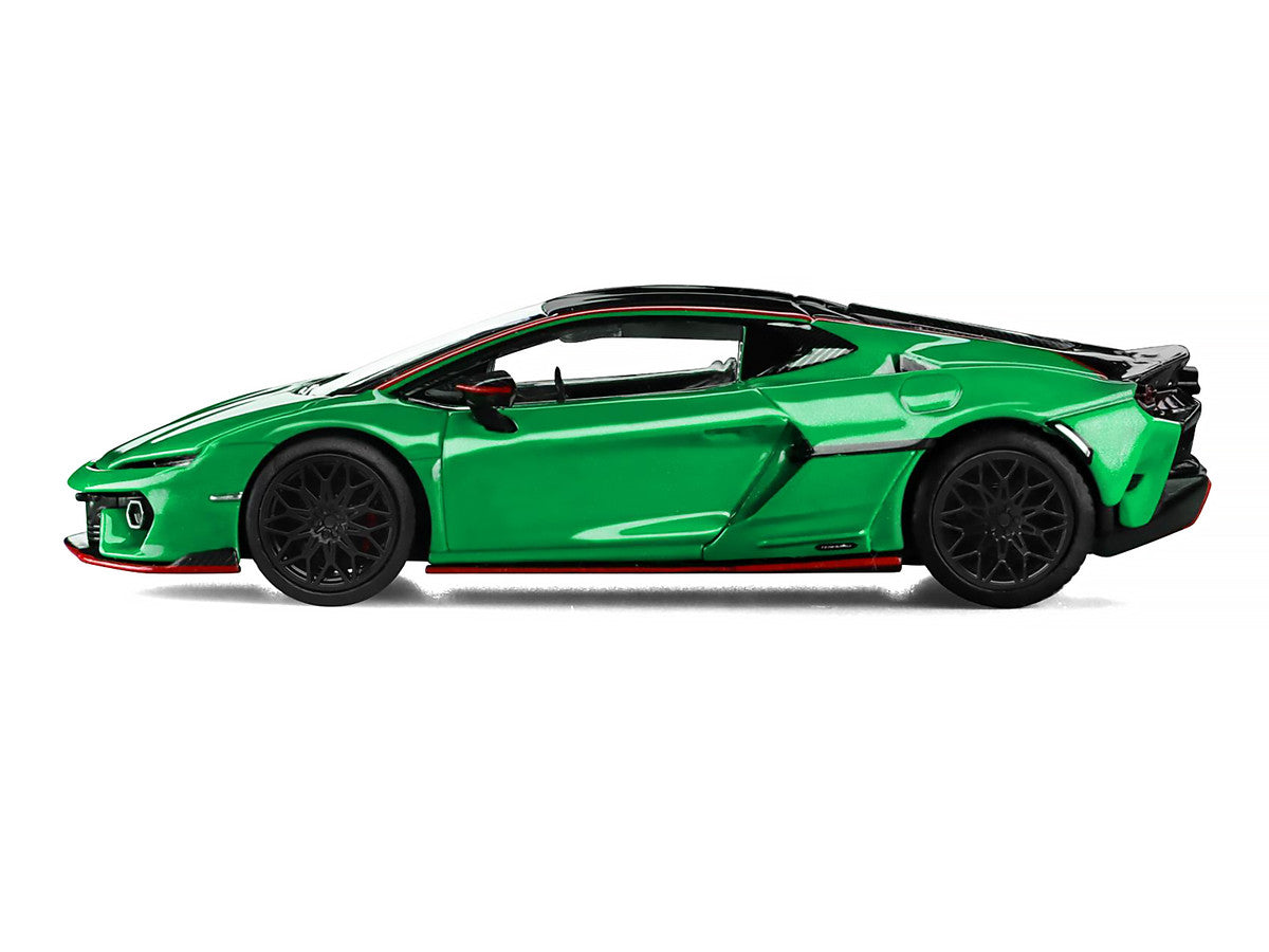 Lamborghini Temerario Green with Black Topdie 1/64 Diecast Model Car by Trends Hobby Trends Hobby
