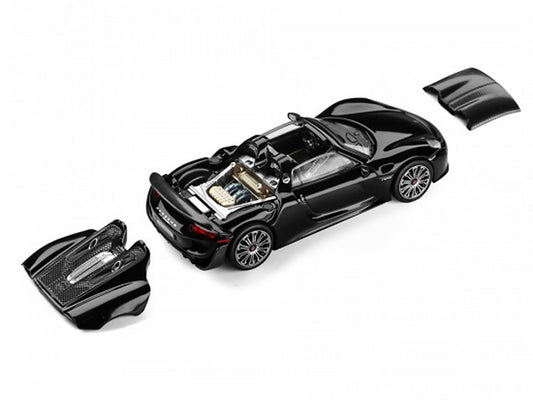 Porsche 918 Spyder Black with Carbon Top 1/64 Diecast Model Car by Trends Hobby Trends Hobby