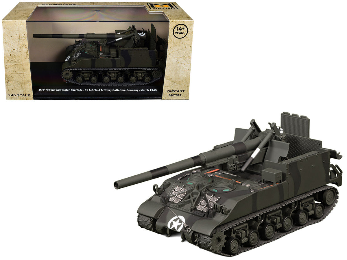 M40 155mm Gun Motor Carriage "991st Field Artillery Battalion Germany" (1945) United States Army 1/43 Diecast Model by Militaria Die Cast-2