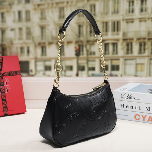 Embossed Letter Underarm Shoulder Crossbody Fashionable Trendy Womens Bag For Stylish Outfits LadyShow.Store
