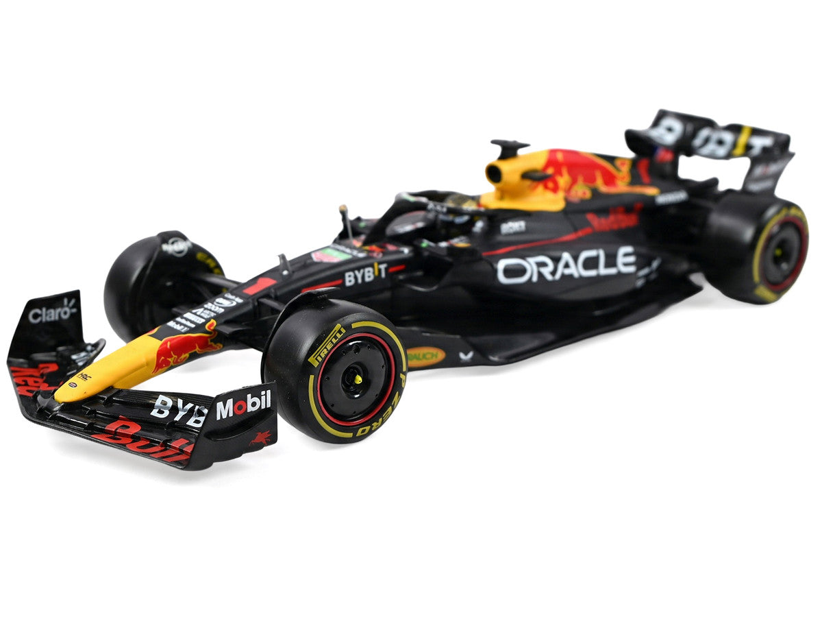 Red Bull Racing RB19 #1 Max Verstappen "Oracle" Winner Formula One F1 Championship "Drivers' Champion" (2023) with Display Case 1/24 Diecast Model Car by Bburago Bburago