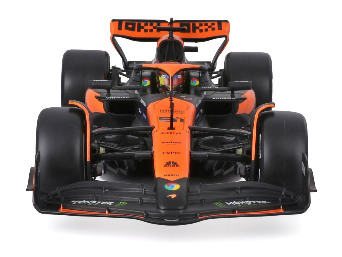 McLaren MCL38 #81 Oscar Piastri "OKX" Formula One F1 "Miami GP" (2024) with Display Case 1/24 Diecast Model Car by Bburago Bburago