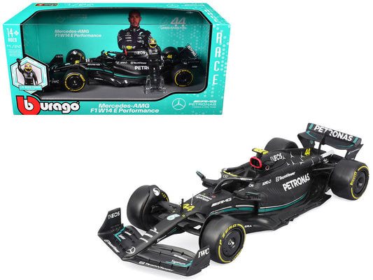 Mercedes-AMG F1 W14 E Performance #44 Lewis Hamilton "Petronas" Formula One F1 "World Championship" (2023) with Driver Figure "Race" Series 1/24 Diecast Model Car by Bburago Bburago