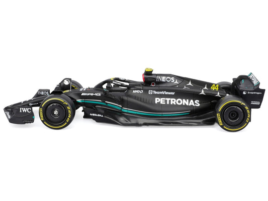 Mercedes-AMG F1 W14 E Performance #44 Lewis Hamilton "Petronas" Formula One F1 "World Championship" (2023) with Driver Figure "Race" Series 1/24 Diecast Model Car by Bburago